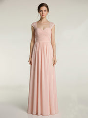 Col En Cœur Mousseline Robes Avec Dentelle Mancherons Rose Perle