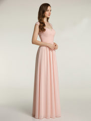 Col En Cœur Mousseline Robes Avec Dentelle Mancherons Rose Perle