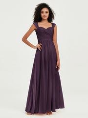 Col En Cœur Mousseline Robes Avec Dentelle Mancherons Plum