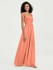 Col En Cœur Mousseline Robes Avec Dentelle Mancherons Crépuscule
