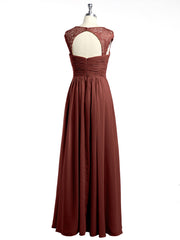 Col En Cœur Mousseline Robes Avec Dentelle Mancherons terracotta Grande Taille