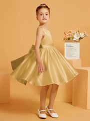 Robe de Fille Courte à A-ligne avec Nœud Or