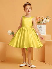 Robe de Fille Courte à A-ligne avec Nœud Souci
