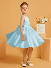 Robe de Fille Courte à A-ligne avec Nœud Brume