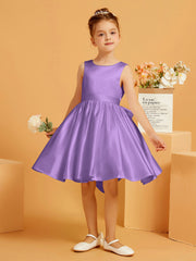Robe de Fille Courte à A-ligne avec Nœud Tahiti