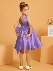 Robe de Fille Courte à A-ligne avec Nœud Tahiti