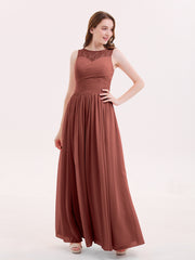 Illusion Col en Cœur Mousseline Robe Demoiselle d'honneur terracotta Grande Taille