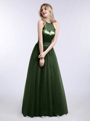 Col d'Illusionline Longue Tulle Robe Olive Verte Grande Taille