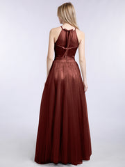 Col d'Illusionline Longue Tulle Robe terracotta
