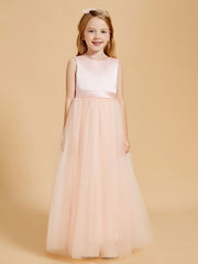 Robes de Fille en Satin et Tulle Longueur au Sol pour une Elégance Intemporelle