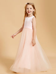 Robes de Fille en Satin et Tulle Longueur au Sol pour une Elégance Intemporelle