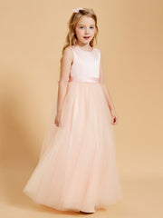 Robes de Fille en Satin et Tulle Longueur au Sol pour une Elégance Intemporelle