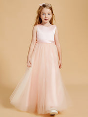 Robes de Fille en Satin et Tulle Longueur au Sol pour une Elégance Intemporelle