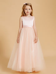 Robes de Fille en Satin et Tulle Longueur au Sol pour une Elégance Intemporelle