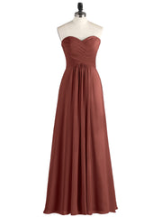 Sans Bretelles Mousseline Robe avec Col en Cœur terracotta Grande Taille