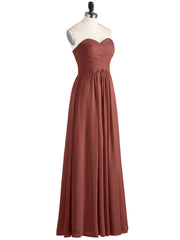 Sans Bretelles Mousseline Robe avec Col en Cœur terracotta Grande Taille