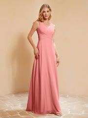 Robe de Demoiselle d'Honneur Empire Sans Manches avec Nœud Papillon Crépuscule