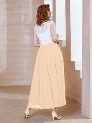 Robe en Mousseline Longueur de Mollet à Col en V avec Poches Pêche