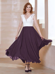 Robe en Mousseline Longueur de Mollet à Col en V avec Poches Plum Grande Taille