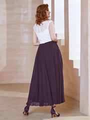 Robe en Mousseline Longueur de Mollet à Col en V avec Poches Plum Grande Taille