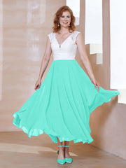 Robe en Mousseline Longueur de Mollet à Col en V avec Poches Spa