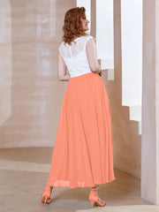 Robe en Mousseline Longueur de Mollet à Col en V avec Poches Crépuscule Grande Taille