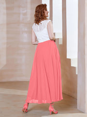 Robe en Mousseline Longueur de Mollet à Col en V avec Poches Pastèque Grande Taille