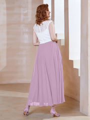Robe en Mousseline Longueur de Mollet à Col en V avec Poches Glycine