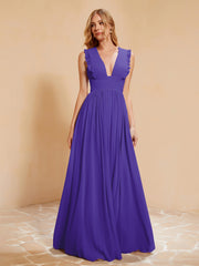 Maxi Robe Sans Manches avec Décolleté en V Plongeant Régence