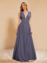 Maxi Robe Sans Manches avec Décolleté en V Plongeant Orageux