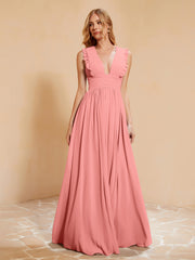 Maxi Robe Sans Manches avec Décolleté en V Plongeant Crépuscule