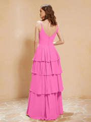 Robe Longue Bohème en Mousseline avec Volants Azalée