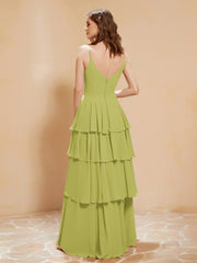 Robe Longue Bohème en Mousseline avec Volants Trèfle