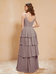 Robe Longue Bohème en Mousseline avec Volants Dusk Grande Taille