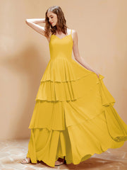 Robe Longue Bohème en Mousseline avec Volants Souci Grande Taille
