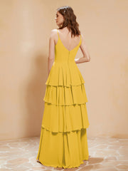 Robe Longue Bohème en Mousseline avec Volants Souci