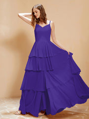 Robe Longue Bohème en Mousseline avec Volants Régence Grande Taille