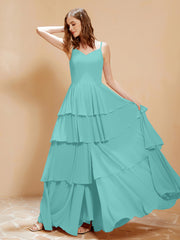 Robe Longue Bohème en Mousseline avec Volants Spa