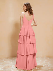 Robe Longue Bohème en Mousseline avec Volants Crépuscule Grande Taille