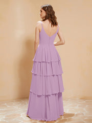 Robe Longue Bohème en Mousseline avec Volants Glycine Grande Taille