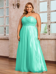 Dentelle et Tulle Longue Robe avec Col en Cœur Spa