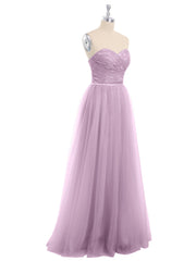Dentelle et Tulle Longue Robe avec Col en Cœur Plum