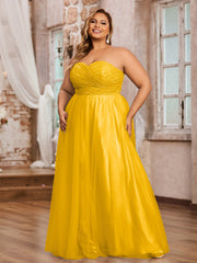 Dentelle et Tulle Longue Robe avec Col en Cœur Souci Grande Taille