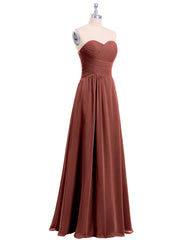 Robes Col en Cœur Sans Bretelles Mousseline terracotta