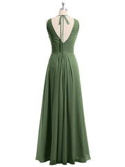 Illusion Col en Cœur Empire Mousseline Robe Olive Verte