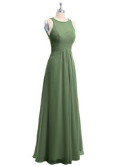 Illusion Col en Cœur Empire Mousseline Robe Olive Verte
