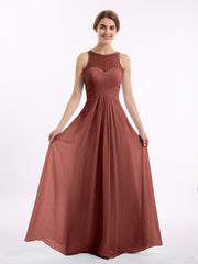 Illusion Col en Cœur Empire Mousseline Robe terracotta