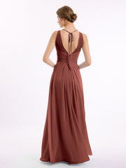 Illusion Col en Cœur Empire Mousseline Robe terracotta