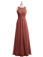 Illusion Col en Cœur Empire Mousseline Robe terracotta