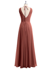 Illusion Col en Cœur Empire Mousseline Robe terracotta
